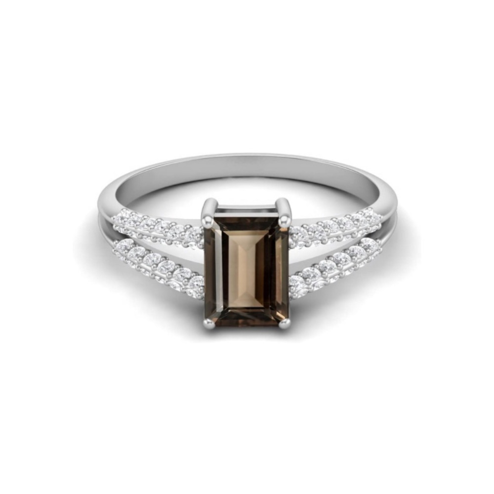 14k Vermeil Gold Natural Brown Quartz Ring